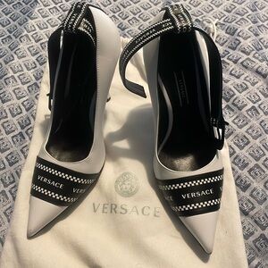 Versace White Vintage Logo Heels size 36